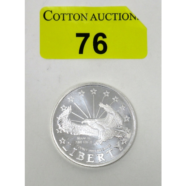1 Oz .999 Silver Liberty Eagle Round 