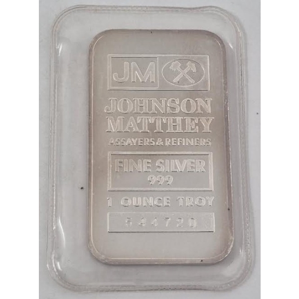 1 Oz .999 Silver JM Johnson Matthey Bar