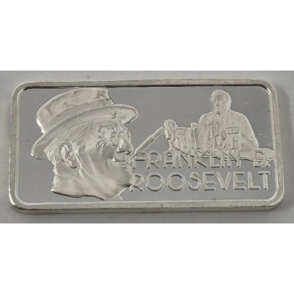 1 Oz. 999 Silver Franklin D. Roosevelt Bar 