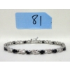 Image 1 : 7.8 CTW Blue Sapphire & Diamond Tennis Bracelet