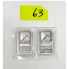 Image 1 : UNCUT 2 x 1/2 Oz .999 Silver Pan American Bars