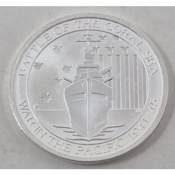 1/2 Oz .999 Silver Battle Of The Coral Sea Coin 