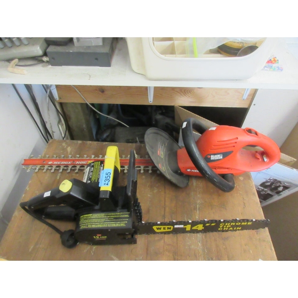 WEN Electric 14" Chainsaw & Hedge Hog Trimmer