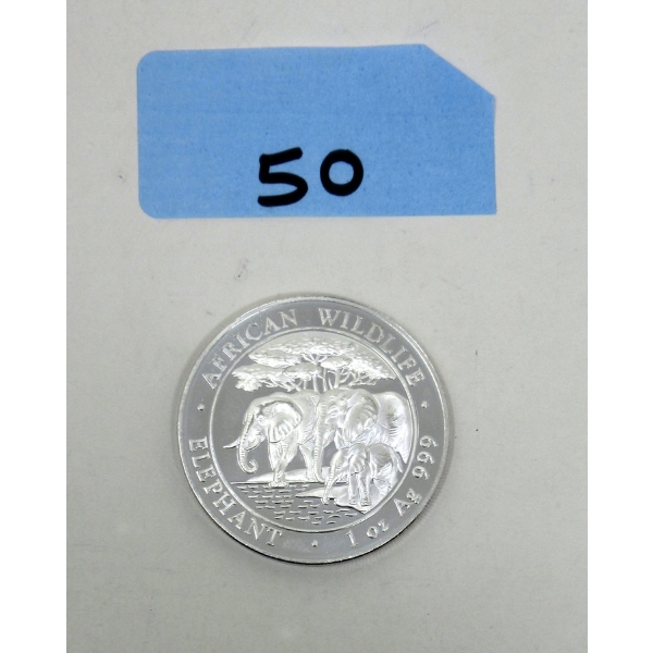 1 Oz .999 Silver African Wildlife Elephant Coin 