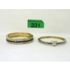 Image 1 : 2 Gold-tone Sapphire & Clear Crystal Bracelets