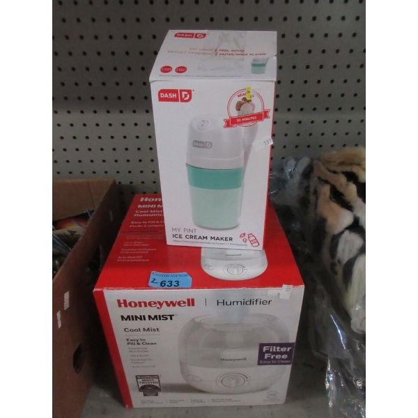 Honeywell Humidifier and Dash Ice Cream Maker