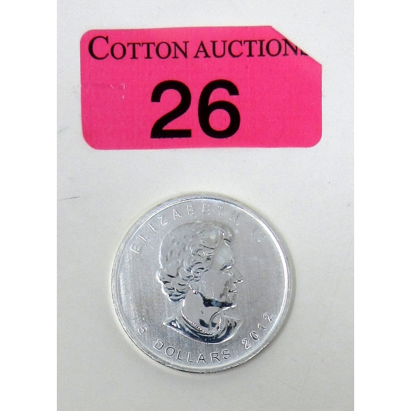 1 Oz .9999 Silver 2012 Maple Leaf Coin 