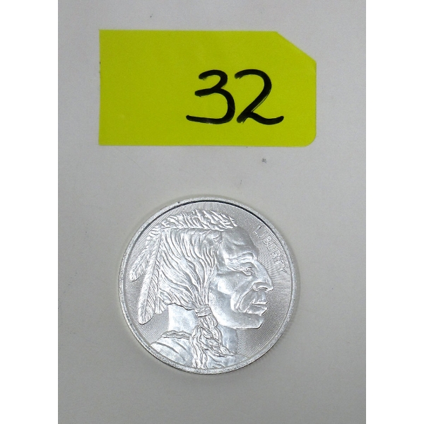 1 Oz .999 Silver Indigenous/ Buffalo Round 