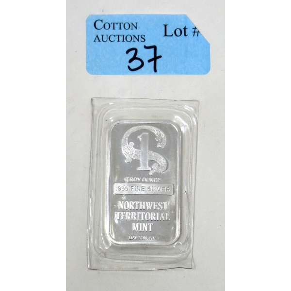 1 Oz .999 Silver Northwest Territorial Mint Bar 