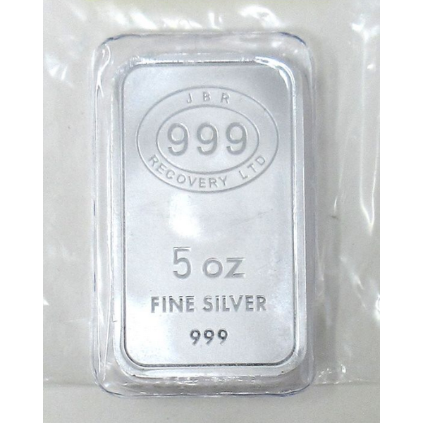 5 Oz .999 Silver JBR Silver Bar 
