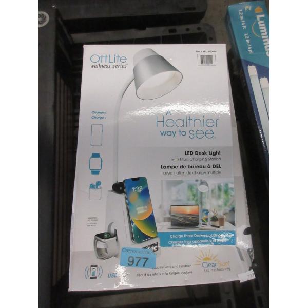 White OttLite Multi-Charging LED Desk Lamp