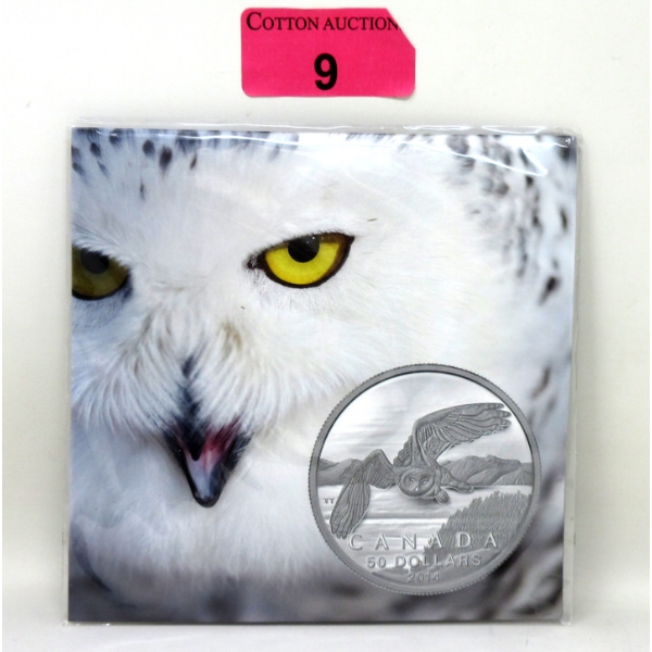 15.87 Gram .9999 Silver 2014 Snowy Owl $50 Coin 