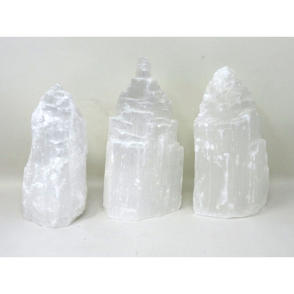 3 Selenite Crystal Healing Towers