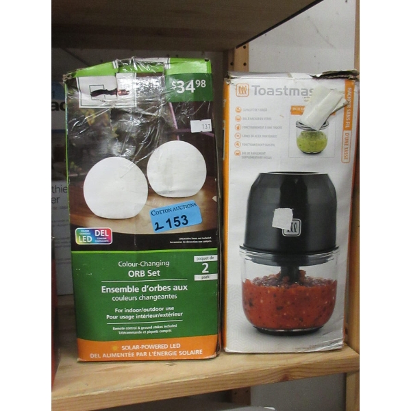 Cordless Mini Chopper & Twin Pack of Solar Orbs