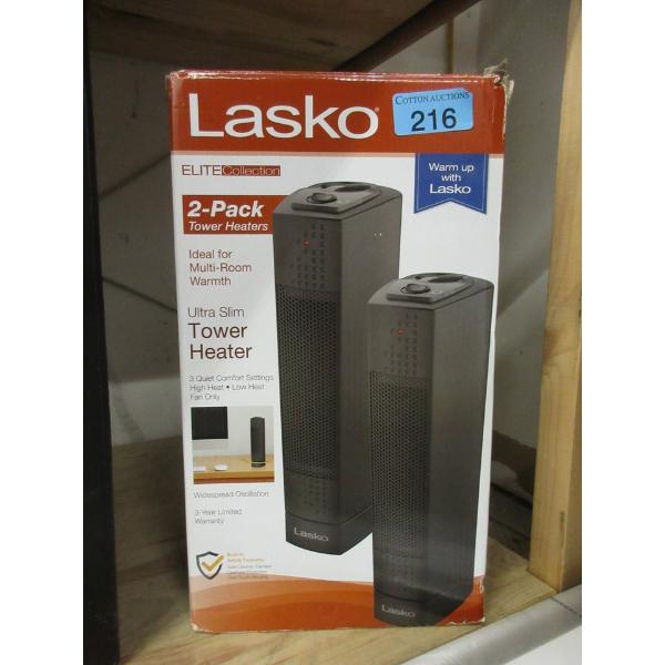 Lasko 2 Pack of Ultra Slim Tower Heaters