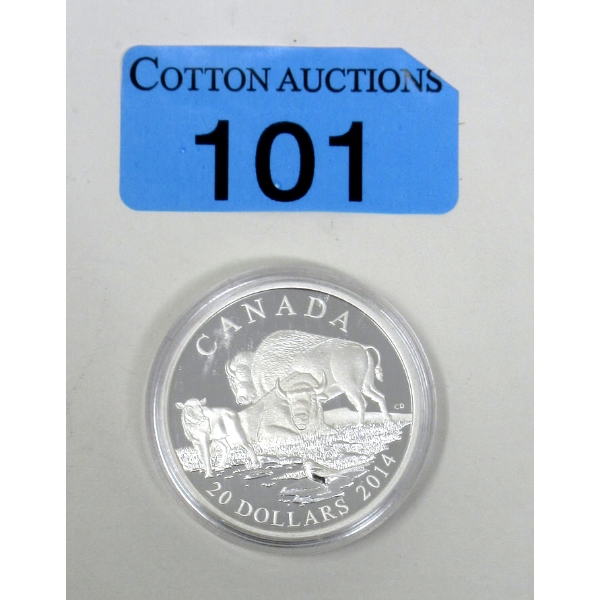1 Oz .9999 Silver 2014 Bison Family Coin 