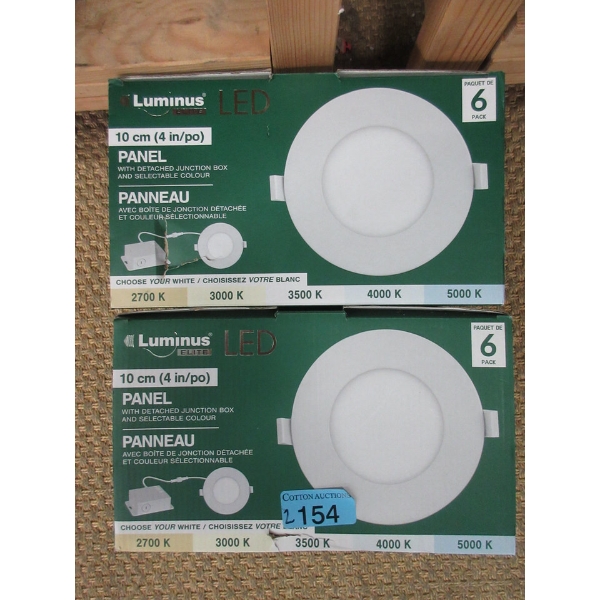 2 Luminus LED Panels Lights w/ Detached Junction Box