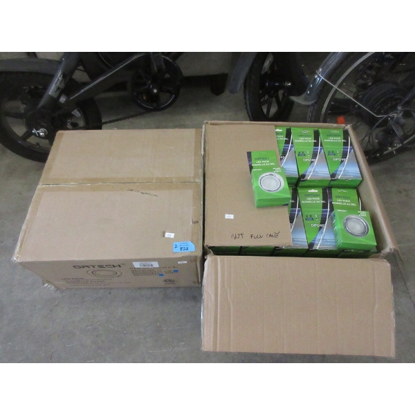 2 Boxes of 100 New Ortech LED Puck Lights