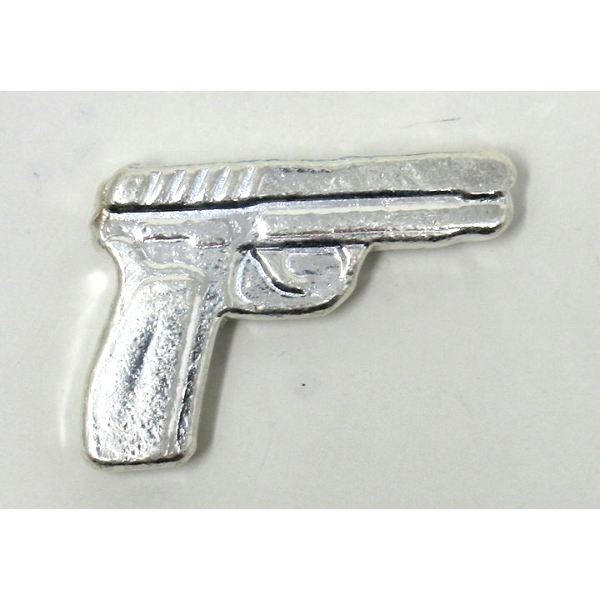 2 Oz .999 Silver 2D Revolver Pistol Bar