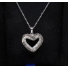 Image 1 : New Black & White Diamond Heart Necklace