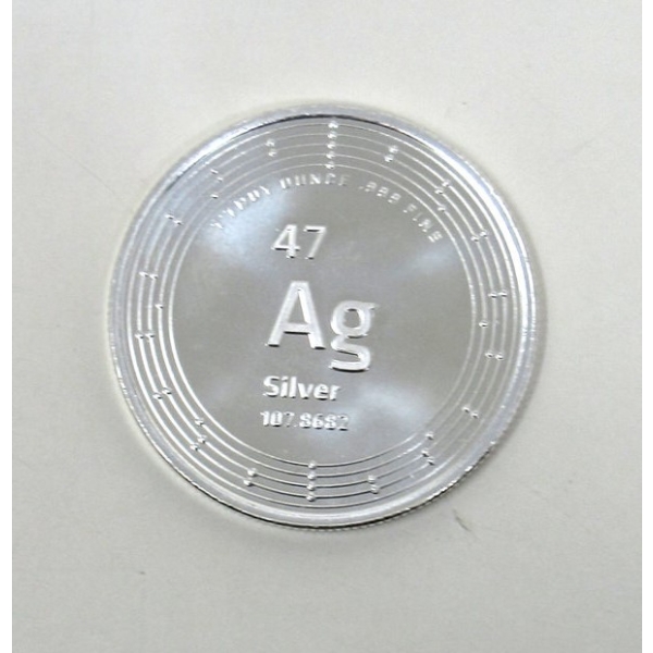 1 Oz .999 Silver Elemetal Round 
