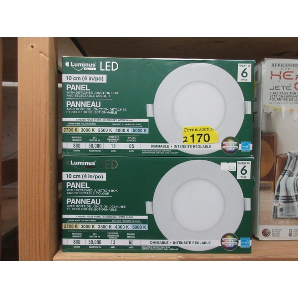 2 Luminus LED Panels Lights w/ Detached Junction Box