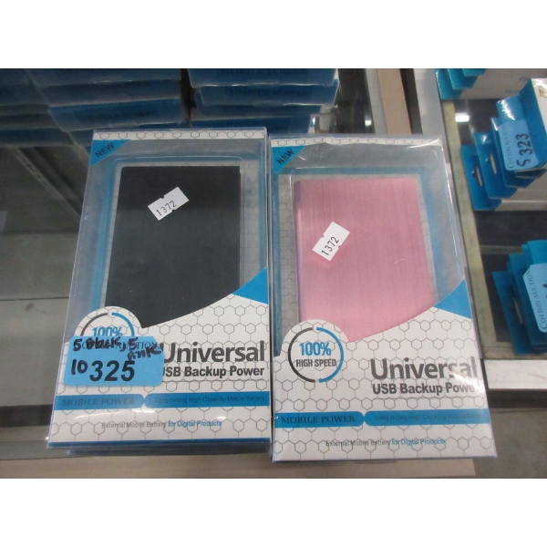 10 Universal USB Power Banks - 5 Pink & 5 Black