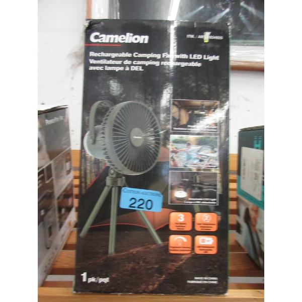 Camelion Rechargeable Camping Fan w/LED Light