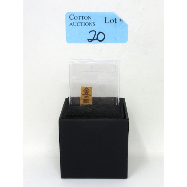 1/100 Oz .9999 Fine Gold Scottsdale Bar 