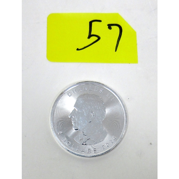1 Oz .9999 Silver 2024 Maple Leaf Coin 