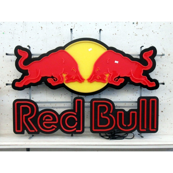Illuminated  Red Bull  Advertising Sign 