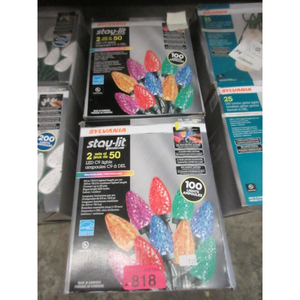 2 Sets of Sylvania Multicolour LED C9 Light Strings