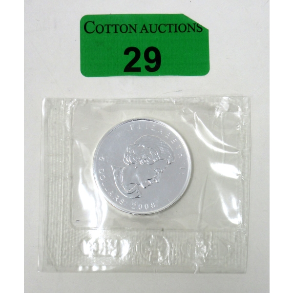1 Oz .9999 Silver 2008 Maple Leaf Coin 