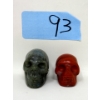 Image 1 : 20 Gram Flame Jasper & 32 Gram Larvikite 3D Skulls