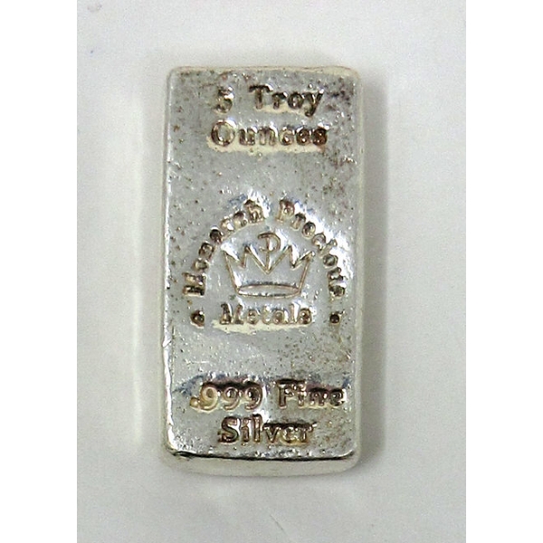 5 Oz .999 Silver Monarch Mint Hand-Poured Bar 