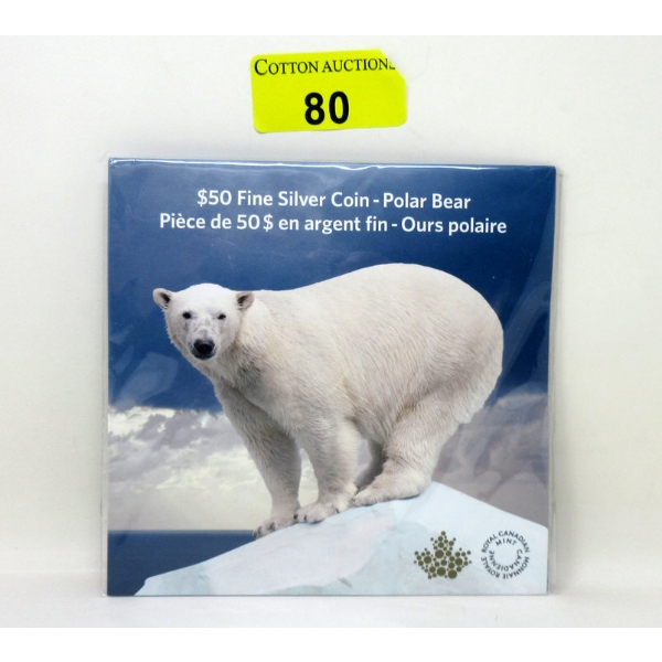 15.87 Gram .9999 Silver 2014 Polar Bear $50 Coin