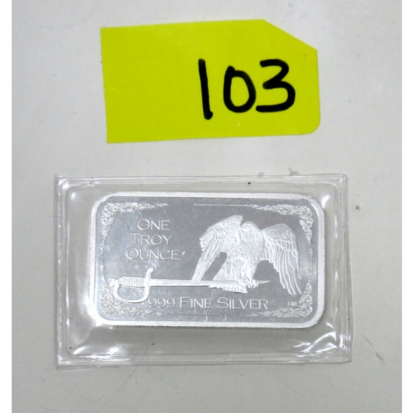 1 Oz .999 Silver Art Bar 