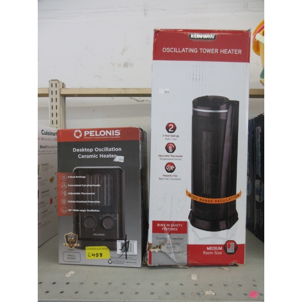 1 Konwin and 1 Pelonis Oscillating Heater 