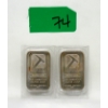 Image 1 : 2 x 1/2 Oz .999 Silver Pan American Bars 