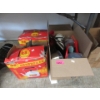 Image 1 : Box of Assorted Kitchenware & 2 Lamps - Preowned