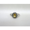Image 2 : Citrine & Diamond Sterling Silver Cocktail Ring