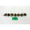 Image 1 : Vintage 8" Sterling Silver Amber Resin Bracelet