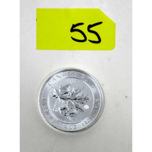 1.5 Oz .9999 Silver 2019 Superleaf Coin 