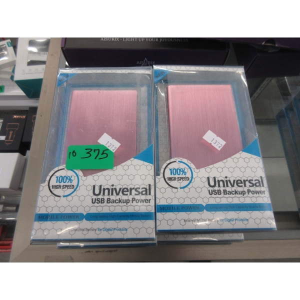 10 New Universal USB Backup Power Banks - Pink