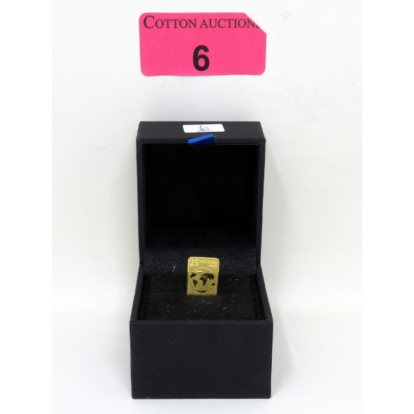 1/10 Oz .9999 Fine Gold 2016 Legal Tender $25 Coin 
