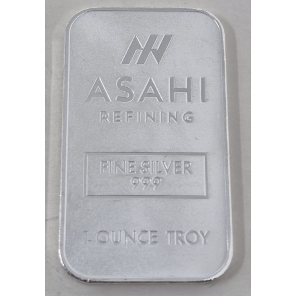 1 Oz .999 Silver Asahi Mint Refining Bar 