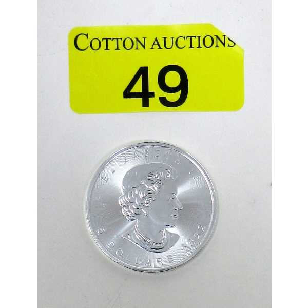 1 Oz .999 Silver 2022 Maple Leaf Coin 