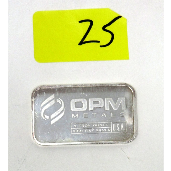 1 Oz .9995 Silver OPM Bar 