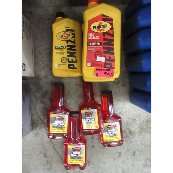 8 Piece Lot of Motor Oil & Engine Stop Leak