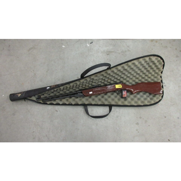 Wood Stock Pellet Rifle with Bush Master Rifle Case